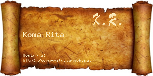 Koma Rita névjegykártya