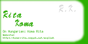 rita koma business card